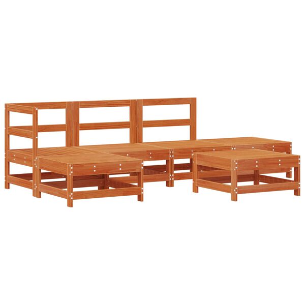 vidaXL Zahradn&iacute; lounge set 5 pcs Voskově Hněd&aacute; Masivn&iacute; borovice
