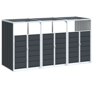 vidaXL Box na 3 popelnice antracitov&yacute; 216 x 81 x 115 cm ocel