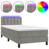 vidaXL Box spring postel s matrac&iacute; a LED světle &scaron;ed&aacute; 80 x 200 cm samet