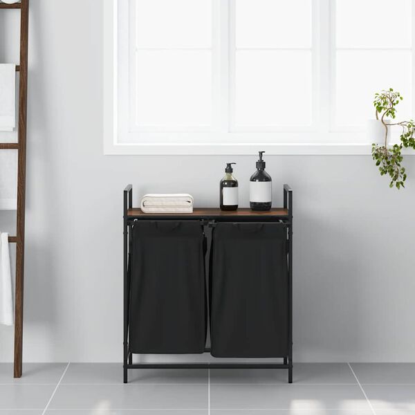 vidaXL Ko&scaron; na pr&aacute;dlo se 2 přihr&aacute;dkami a polic&iacute; hněd&yacute; dub