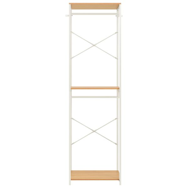 vidaXL &Scaron;atn&iacute; skř&iacute;ň b&iacute;l&aacute; a dub 60 x 40 x 213 cm kov a dřevotř&iacute;ska