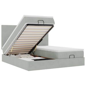 vidaXL Osmansk&yacute; r&aacute;m postele s matrac&iacute;es světle &scaron;ed&aacute; 200x200cm samet