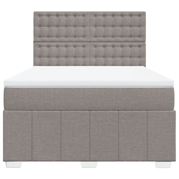 vidaXL Box spring postel s matrac&iacute; taupe 140x190 cm textil