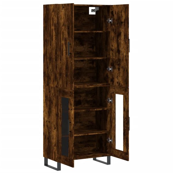 vidaXL Skř&iacute;ň highboard kouřov&yacute; dub 69,5 x 34 x 180 cm kompozitn&iacute; dřevo
