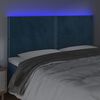 vidaXL Čelo postele s LED tmavě modr&eacute; 180x5x118/128 cm samet