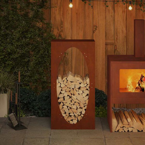 vidaXL Stojan na palivov&eacute; dřevo 50x23x100 cm povětrnostně odoln&aacute; ocel