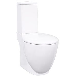 vidaXL Keramick&eacute; WC zadn&iacute; odpad b&iacute;l&eacute;