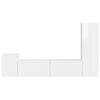 vidaXL Sestava TV skř&iacute;něk 4 pcs Vysoce leskl&aacute; b&iacute;l&aacute; kompozitn&iacute; dřevo