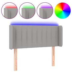 vidaXL Čelo postele s LED světle &scaron;ed&eacute; 83 x 16 x 78/88 cm textil