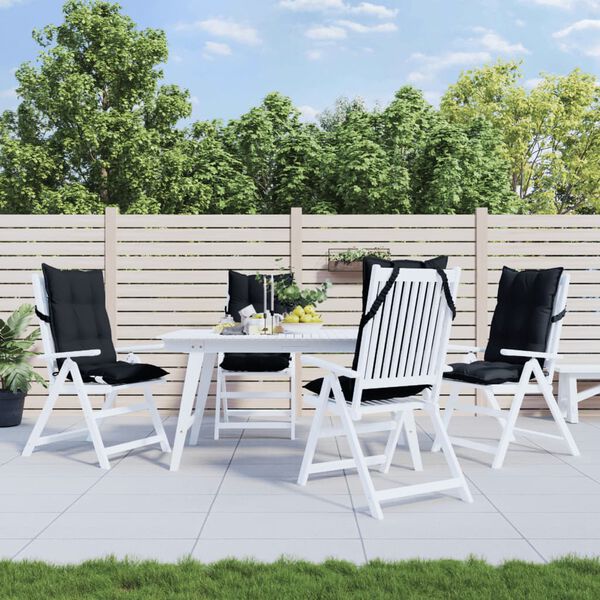 vidaXL Podušky na židli s vysokým opěradlem 4 ks černé látka oxford