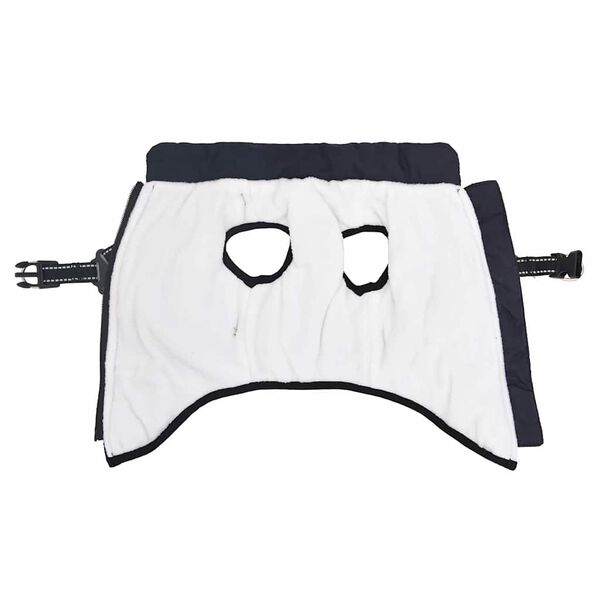 vidaXL Bunda pro psa s postrojem nepromokav&aacute; reflexn&iacute; tmavě modr&aacute; L40