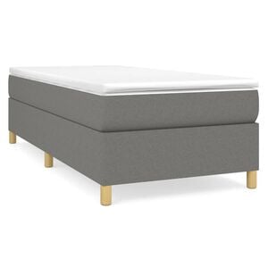 vidaXL R&aacute;m postele s boxspringem tmavě &scaron;ed&yacute; 90 x 200 cm textil