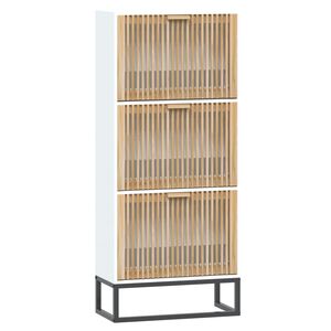 vidaXL Botn&iacute;k b&iacute;l&yacute; 52 x 25 x 120 cm kompozitn&iacute; dřevo