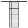 vidaXL Posuvn&eacute; dveře s kov&aacute;n&iacute;m 76x205 cm ESG sklo a hlin&iacute;k