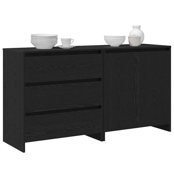 vidaXL Serv&iacute;rovac&iacute; skř&iacute;ň 2 pcs Čern&aacute; 70 x 41 x 75 cm kompozitn&iacute; dřevo