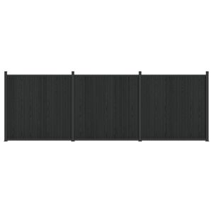 vidaXL Plotov&yacute; panel 3 pcs WPC a hlin&iacute;k Čern&aacute;
