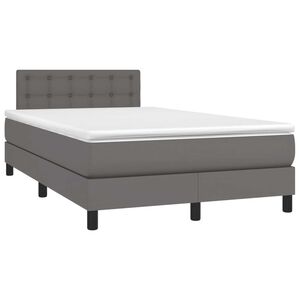 vidaXL Box spring postel s matrac&iacute; &scaron;ed&aacute; 120x190 cm uměl&aacute; kůže