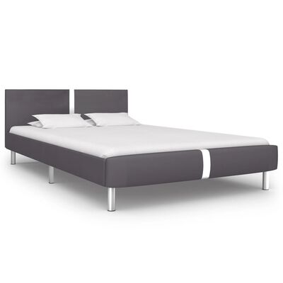 vidaXL Rám postele šedý umělá kůže 140 x 200 cm