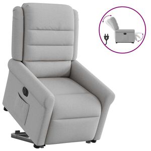 vidaXL Elektrick&eacute; zvedac&iacute; polohovac&iacute; křeslo obl&aacute;čkově &scaron;ed&eacute; textil