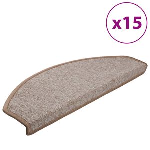 vidaXL Schodov&eacute; rohože 15 ks 65 x 24 x 4 cm světle hněd&eacute;, půlkulat&eacute;, velk&eacute;
