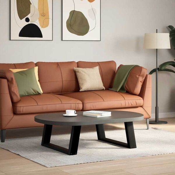 vidaXL Nohy konferenčního stolku ve tvaru U, 2 ks, černé, 60 x (30-31) cm, ocel