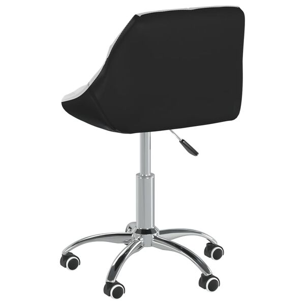 vidaXL Otočn&aacute; j&iacute;deln&iacute; židle b&iacute;ločern&aacute; uměl&aacute; kůže