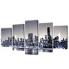 Sada obrazů, tisk na pl&aacute;tně monochromn&iacute; panor&aacute;ma New Yorku 100 x 50 cm