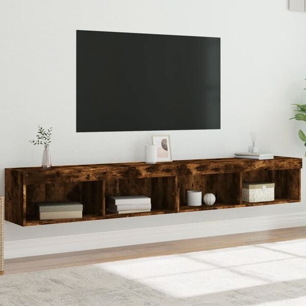 vidaXL TV skř&iacute;ňky s LED osvětlen&iacute;m 2 ks kouřov&yacute; dub 100 x 30 x 30 cm