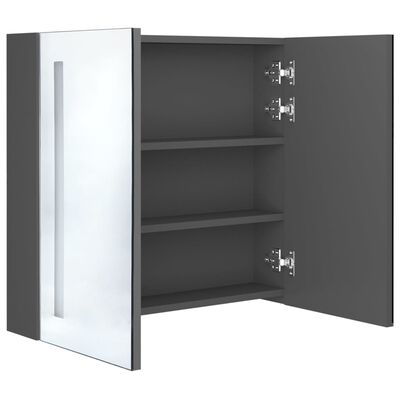 vidaXL LED koupelnová skříňka se zrcadlem šedá 62 x 14 x 60 cm