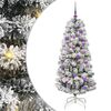 vidaXL Uměl&yacute; Skl&aacute;dac&iacute; V&aacute;nočn&iacute; Strom 150 LED Zelen&aacute; a b&iacute;l&aacute; 150 cm
