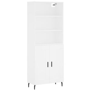vidaXL Skř&iacute;ň highboard b&iacute;l&aacute; 69,5 x 34 x 180 cm kompozitn&iacute; dřevo