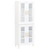 vidaXL Skř&iacute;ň highboard b&iacute;l&aacute; 69,5 x 34 x 180 cm kompozitn&iacute; dřevo