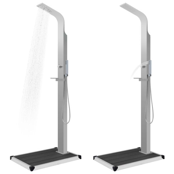 vidaXL Zahradní sprcha s vaničkou WPC nerezová ocel