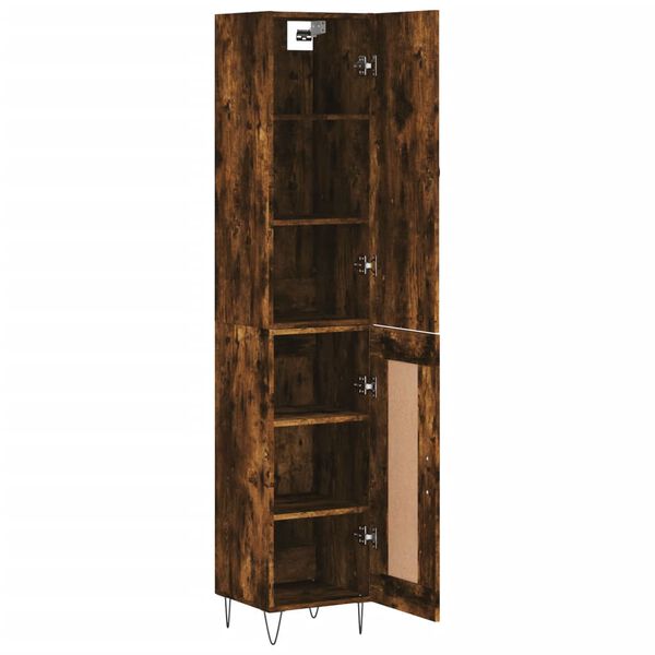 vidaXL Skř&iacute;ň highboard kouřov&yacute; dub 34,5 x 34 x 180 cm kompozitn&iacute; dřevo