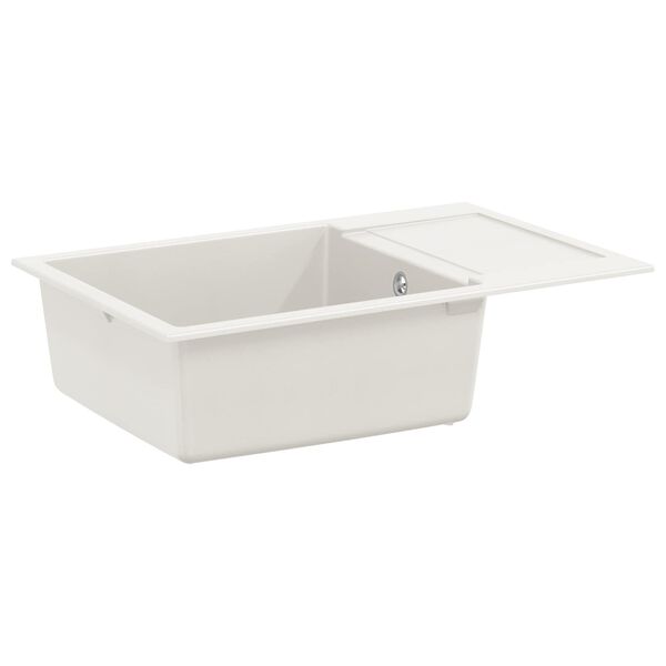 vidaXL Dřez B&iacute;l&aacute; 780 x 500 mm 80% Křemenn&eacute; a 20% Pryskyřice