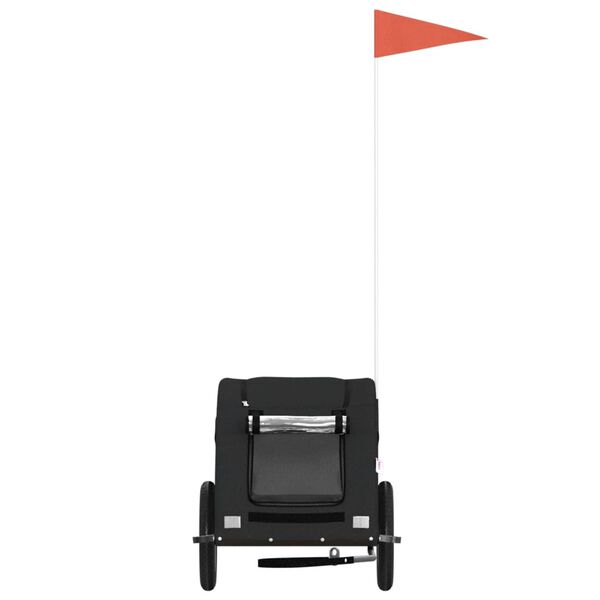 vidaXL Vozík za kolo pro psa černý oxfordská tkanina a železo