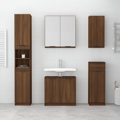vidaXL 5dílná sada koupelnových skříněk hnědý dub kompozitní dřevo