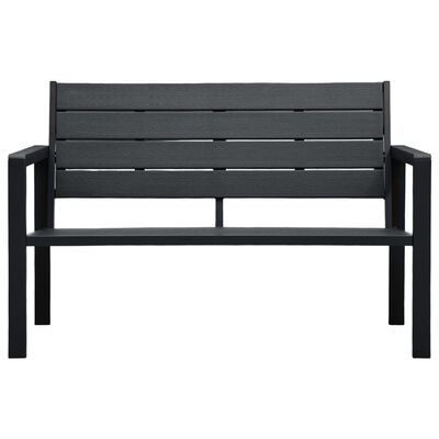 vidaXL Zahradní lavice 120 cm HDPE černá dřevěný vzhled