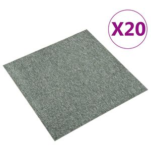 vidaXL Kobercov&eacute; podlahov&eacute; dlaždice 20 ks 5 m&sup2; 50 x 50 cm zelen&eacute;