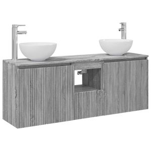 vidaXL Sada koupelnov&yacute;ch skř&iacute;něk 3 ks &Scaron;ed&yacute; Sonoma 49,5 x 35 x 63 cm