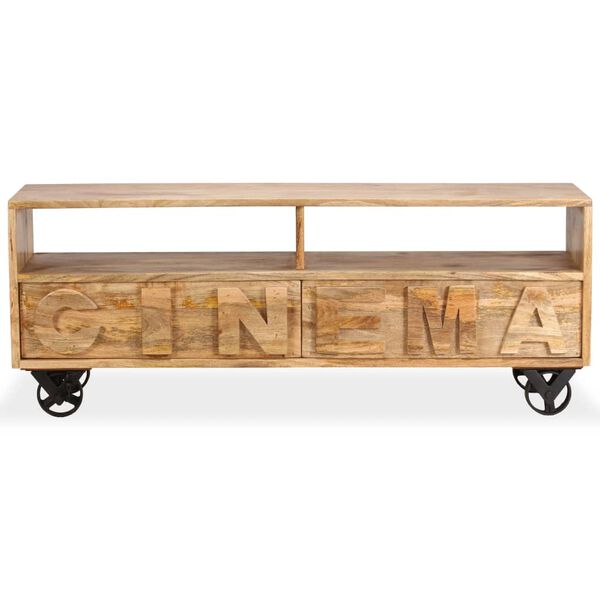 vidaXL TV stolek z masivního mangovníkového dřeva 120 x 30 x 48 cm