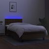 vidaXL Box spring postel s matrac&iacute; a LED tmavě hněd&aacute; 90x190 cm textil