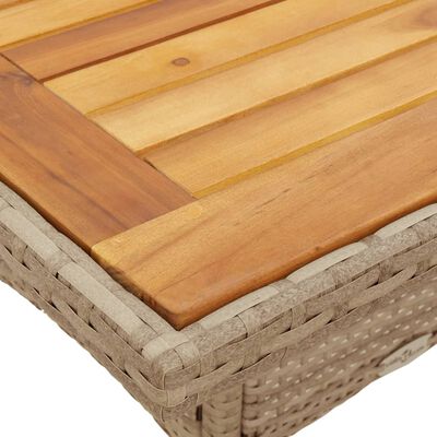 vidaXL Zahradní stůl béžový 80 x 80 x 75 cm polyratan akáciové dřevo