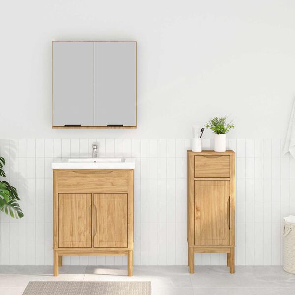 vidaXL Sada koupelnov&eacute;ho n&aacute;bytku se z&aacute;suvkou FLORO 2 pcs Voskově hněd&aacute;