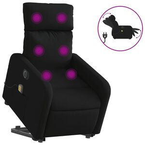 vidaXL Elektrick&eacute; zvedac&iacute; mas&aacute;žn&iacute; polohovac&iacute; křeslo čern&eacute; textil
