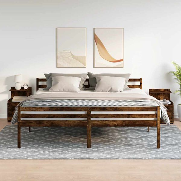 vidaXL Nočn&iacute; stolky 2 ks se 2 z&aacute;suvkami, kouřov&yacute; dub 40x36,5x62 cm