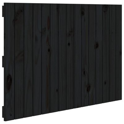 vidaXL Nástěnné čelo postele černé 95,5x3x60 cm masivní borové dřevo
