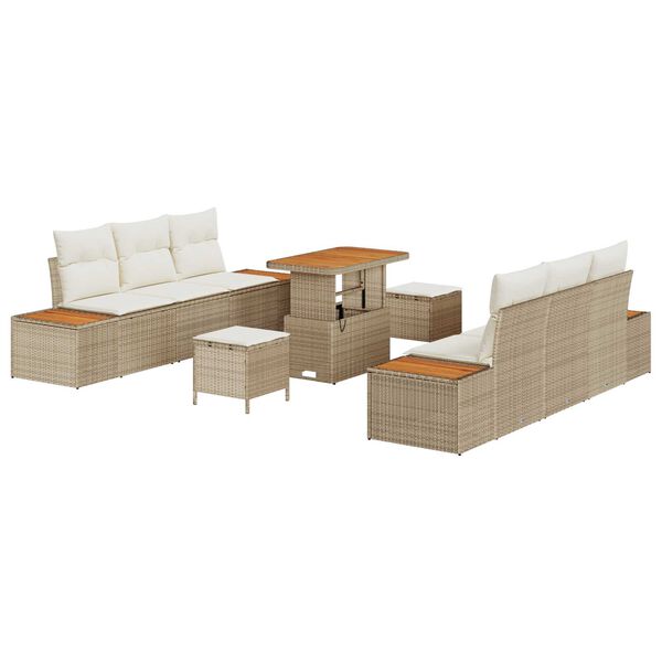 vidaXL Sada zahradn&iacute;ch pohovek 9 pcs B&eacute;žov&aacute; polyratan