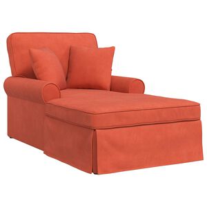 vidaXL Lounge chaise s vol&aacute;nem 3 ks Červen&aacute; oranžov&aacute; Žebrovan&aacute; l&aacute;tka