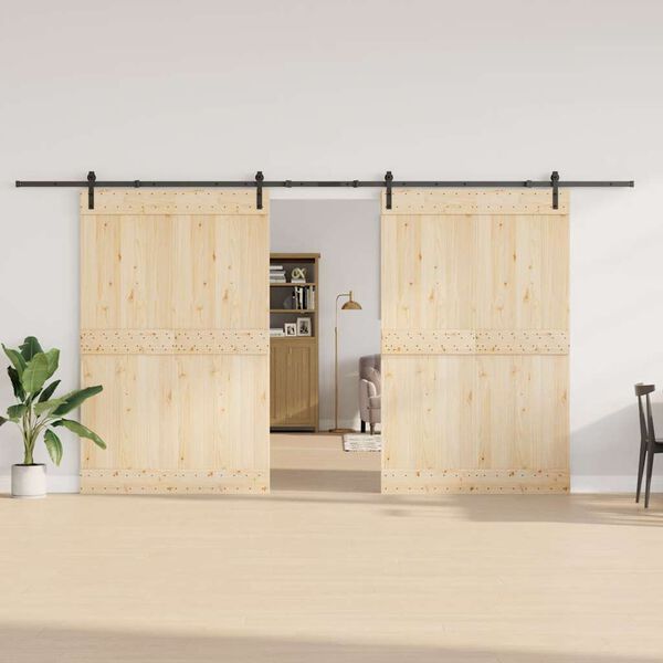 vidaXL Sada př&iacute;slu&scaron;enstv&iacute; pro posuvn&eacute; dveře 427 cm ocelov&aacute; čern&aacute;